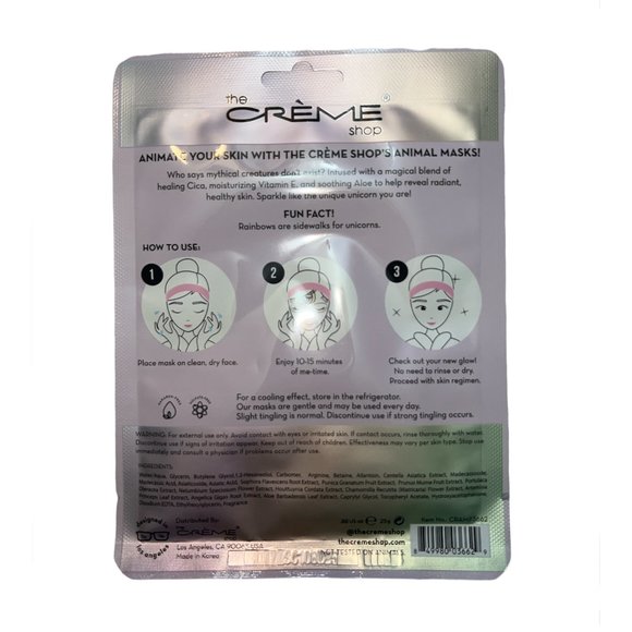 NEW The Creme Shop Glow Up, Skin! Unicorn Sheet Face Mask, Set of 3, NWB - Picture 3 of 3